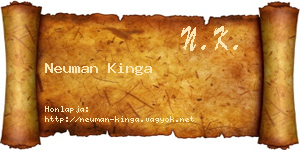 Neuman Kinga névjegykártya